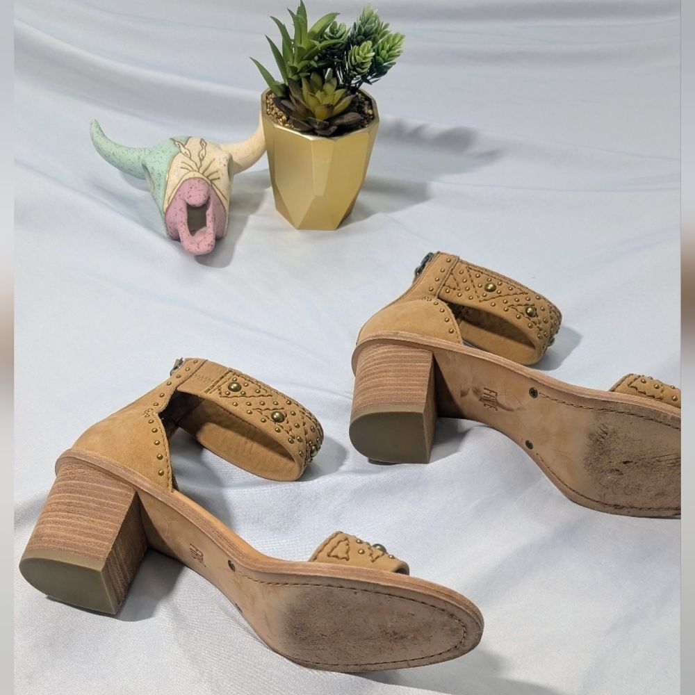 Frye Women's Tan Ankle Strap Heels - Picture 5 of 8